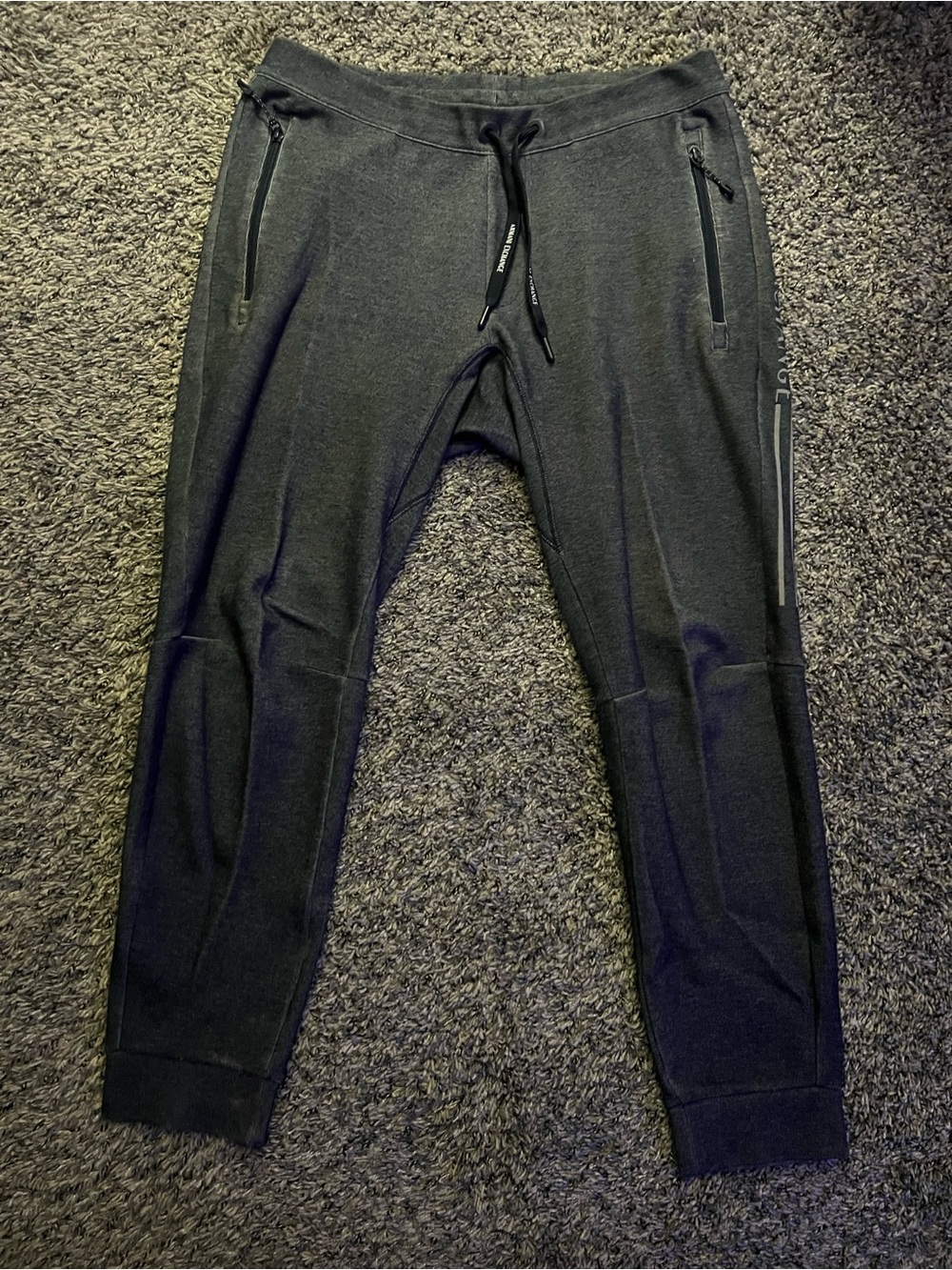 Armani Exchange Men's Black Zip-Detail Joggers